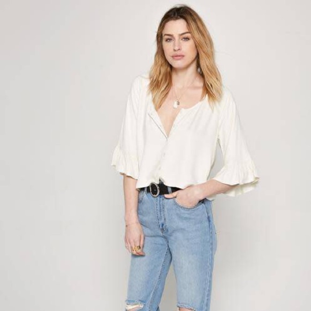 AMUSE SOCIETY - CLOUDSCAPE WOVEN TOP - NWT